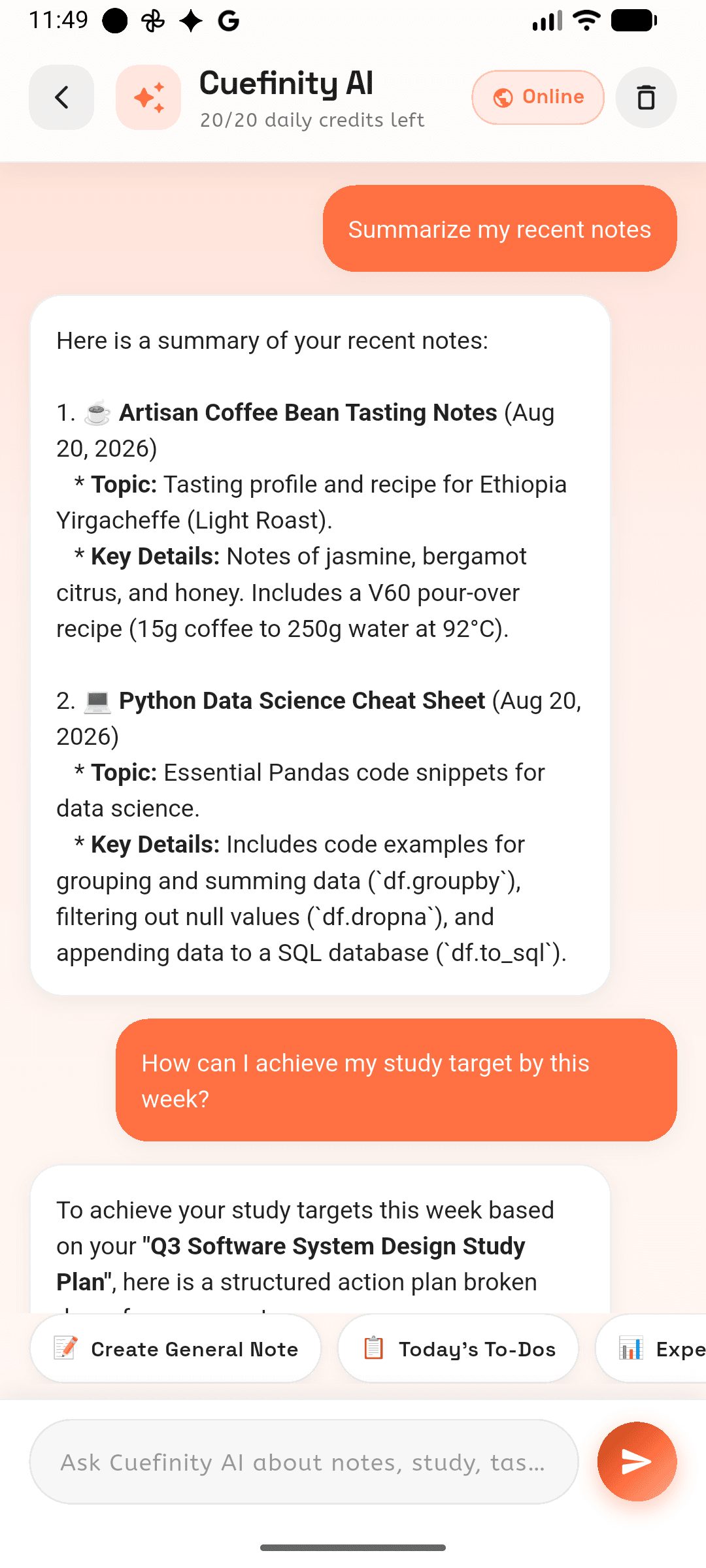 Cuefinity — Your thoughts. Your plans. One place. screenshot 6